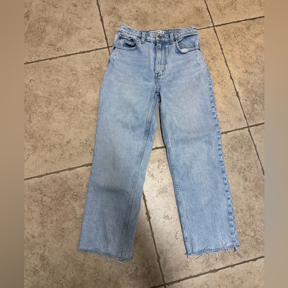 Abercrombie & Fitch Light Blue Straight Leg Jeans - Picture 7 of 7